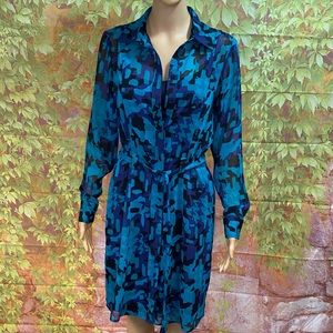 The‎ Limited Sheer Belted Shirtdress with Chemise